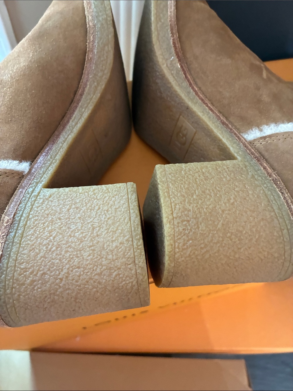 UGG Tall Suede Shearling-Lined Boots in Chestnut - Picture 10 of 12